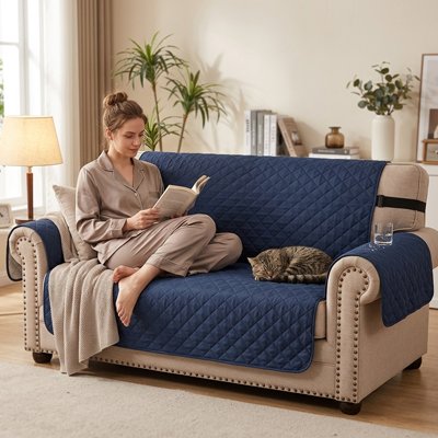 protection canapé chat integrale bleu marine maitresse chat allonge