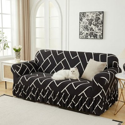protection canapé chat motifs decoratifs noir rayure chat allonge