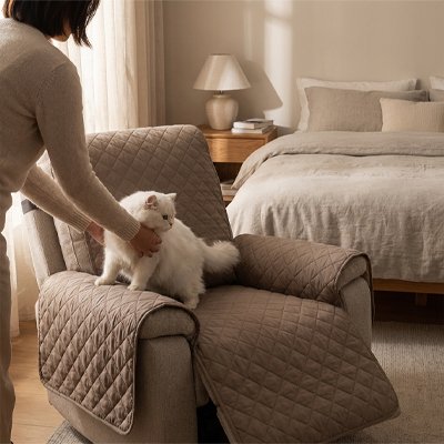 protection canapé chat multi couches kaki chat debout chambre