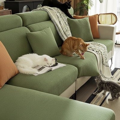 protection canapé chat vert housse appuie tete