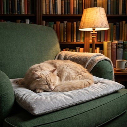 tapis chat doux chat dormant fauteuil