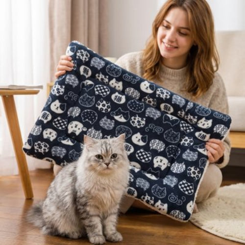 tapis chat motifs felins chat assis salon maitresse