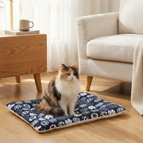 tapis chat motifs felins chat assis salon