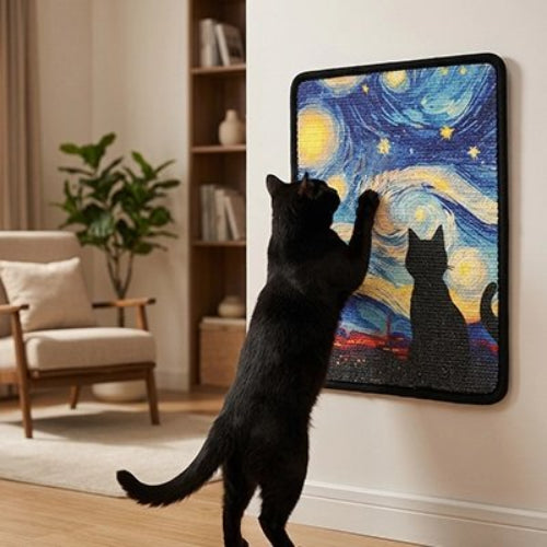 tapis griffoir chat ciel etoile salon chat griffant