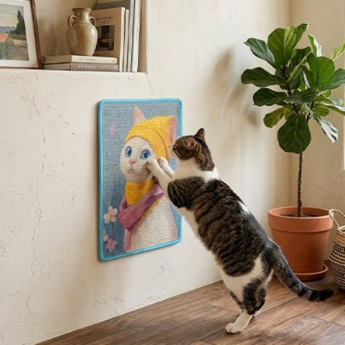 tapis griffoir chat illustration feline chat griffant