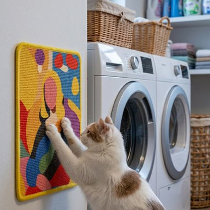 tapis griffoir chat mona lisa chat griffant buanderie
