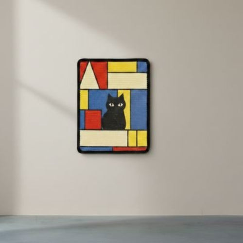 tapis griffoir chat motif geometrique