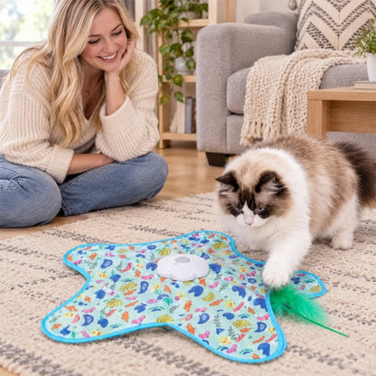 tapis interactif chat canard maitresse chat jouant
