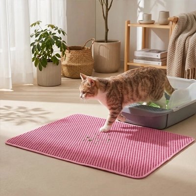 tapis litière pour chat rose moderne chat salon