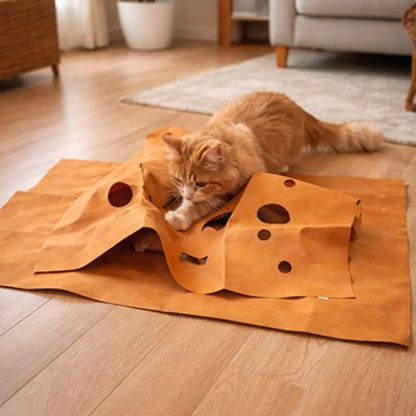 tapis pour chat design ludique chat allonge salon