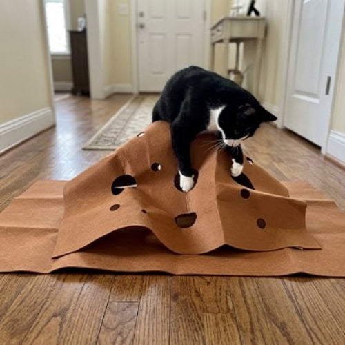 tapis pour chat design ludique chat jouant couloir
