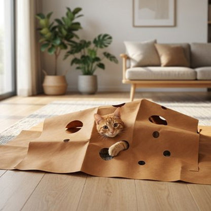 tapis pour chat design ludique chat jouant salon