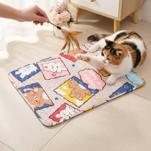tapis rafraichissant chat design attractif animaux chat jouant