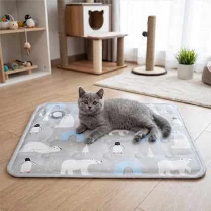 tapis rafraichissant chat gris clair chat allonge chambre