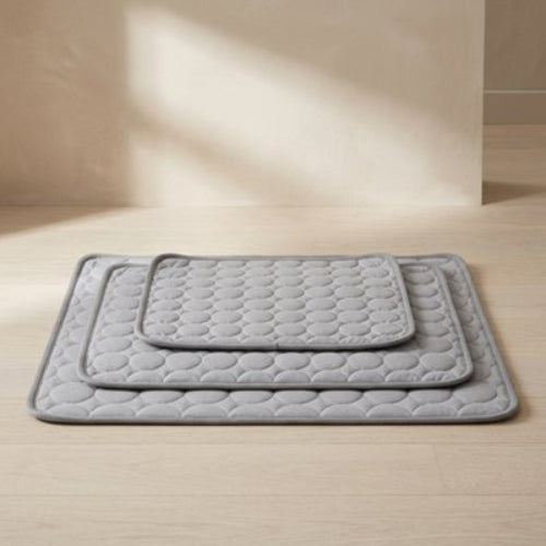 tapis rafraichissant chat gris matelasse multi tailles