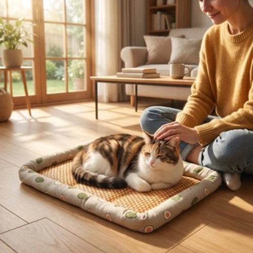 tapis rafraichissant chat motifs avocat maitresse salon chat apaise