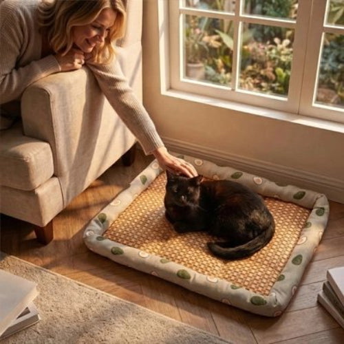 tapis rafraichissant chat motifs avocat maitresse chat apaise salon
