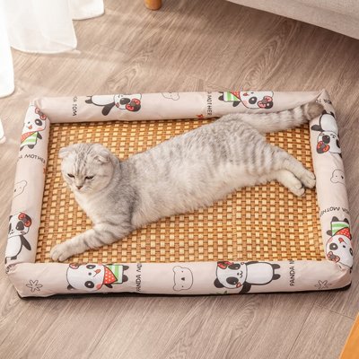 tapis rafraichissant chat motifs panda chat allonge salon