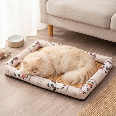 tapis rafraichissant chat motifs panda chat dormant salon