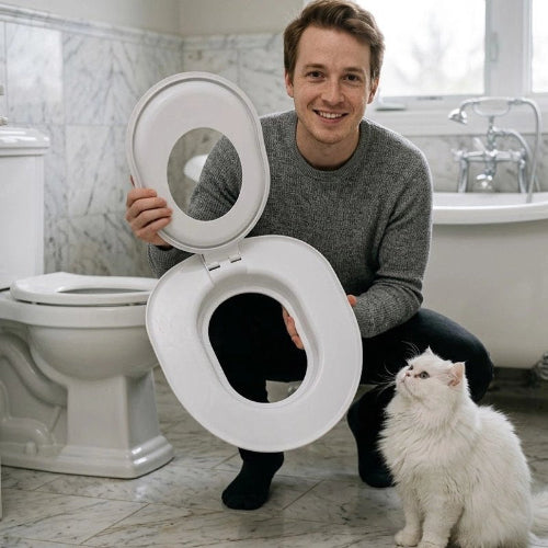 toilette chat pratique gris maitre chat assis