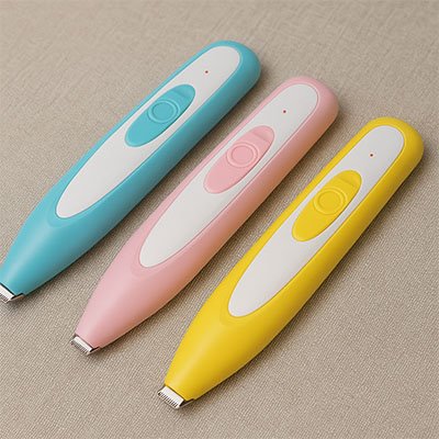 tondeuse chat bicolore bleue rose jaune