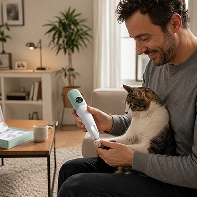 tondeuse chat design moderne vert maitre chat canape salon
