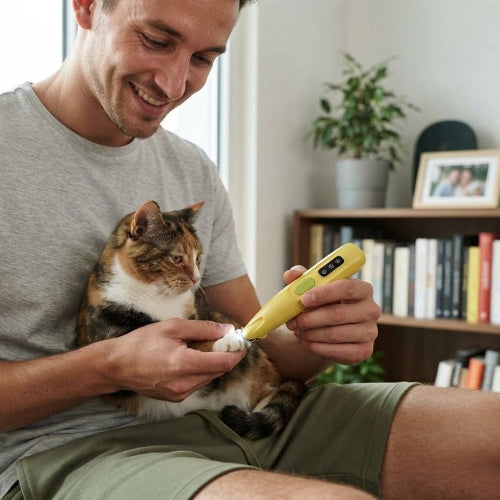 tondeuse pour chat jaune maitre chat apaise