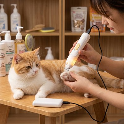 tondeuse pour chat lumiere led chat maitresse