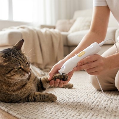 tondeuse pour chat lumiere led chat salon