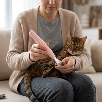 tondeuse pour chat rose maitresse chat canape