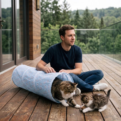 tunnel chat souple maitre avec chats