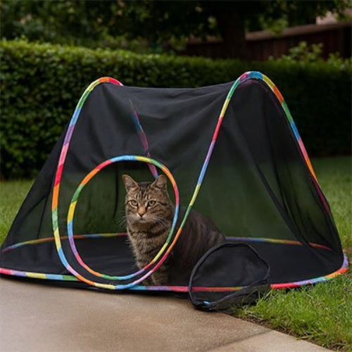 tunnel chat tente chat assis jardin
