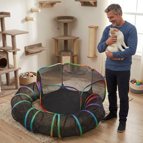 tunnel pour chat aire jeux maitre avec chat