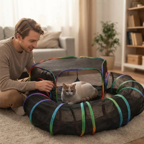 tunnel pour chat aire jeux maitre chat allonge
