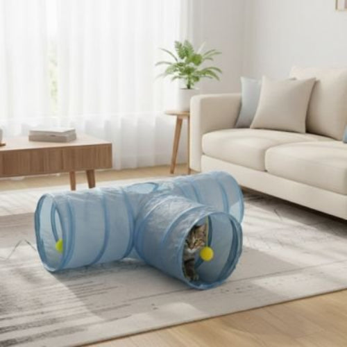 tunnel pour chat en t avec chat salon