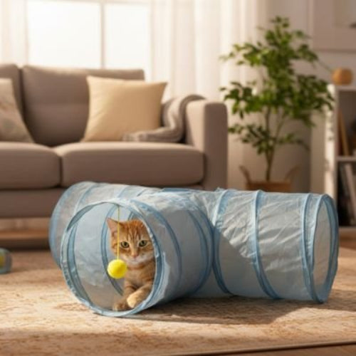tunnel pour chat en t avec chat