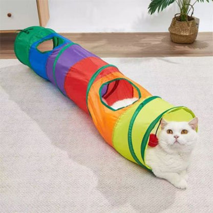 tunnel pour chat multicolore chat apaise