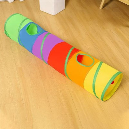 tunnel pour chat multicolore